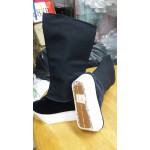 黑色素面外高長靴